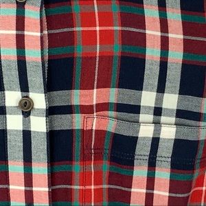 Madewell Red Blue Check Plaid LS Flannel Shirt
